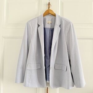 Talbots Light Blue Textured Blazer 18W Fully Lined Preppy Spring Jacket